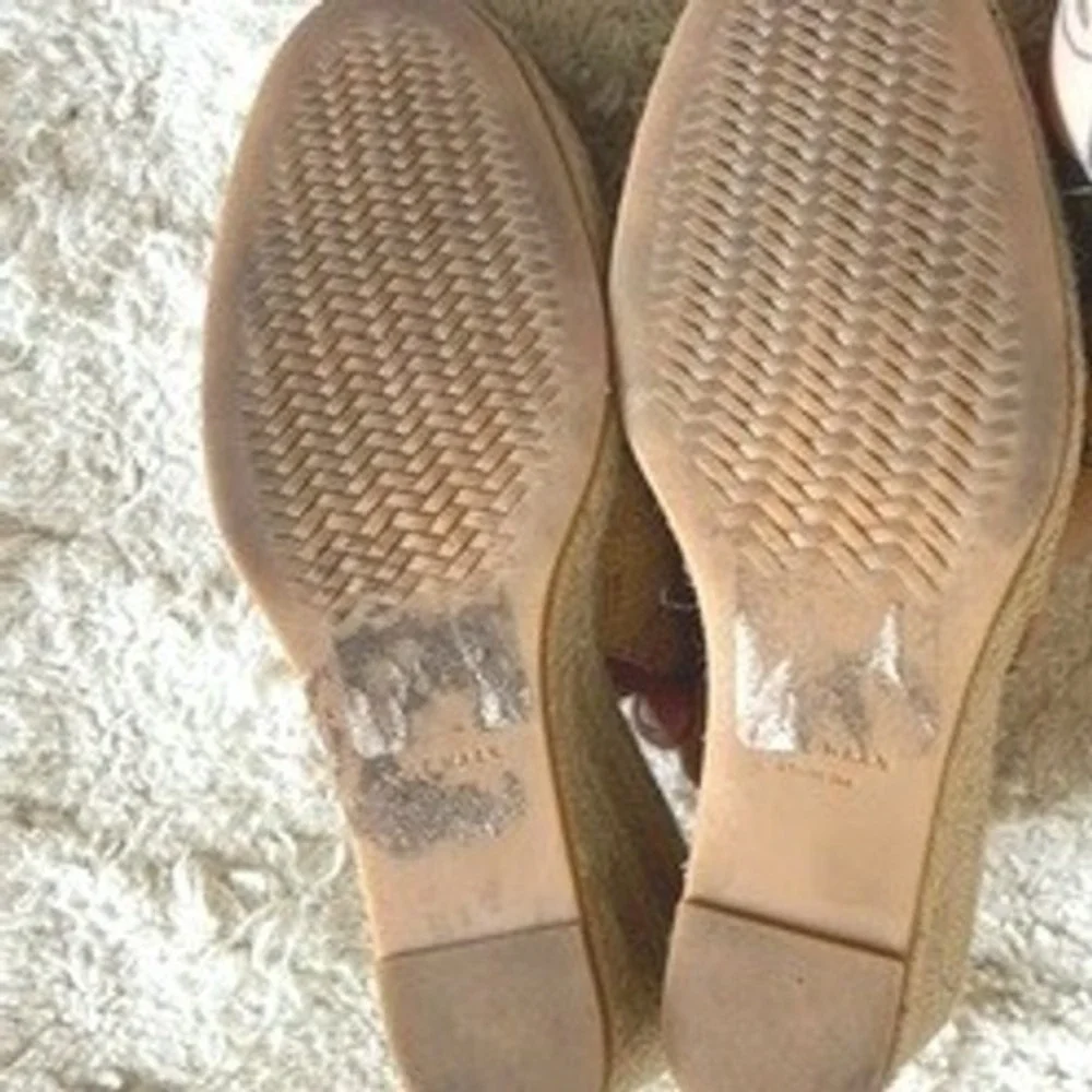 Cole Haan Womens Cork Espadrille Slingback Wedge Sandals Tan Natural Round Toe